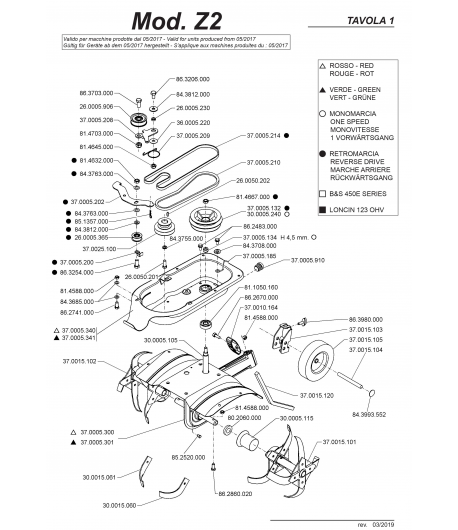 Motozappa Z 2 EUROSYSTEMS - motore a benzina RATO RV170 - Made in Italy