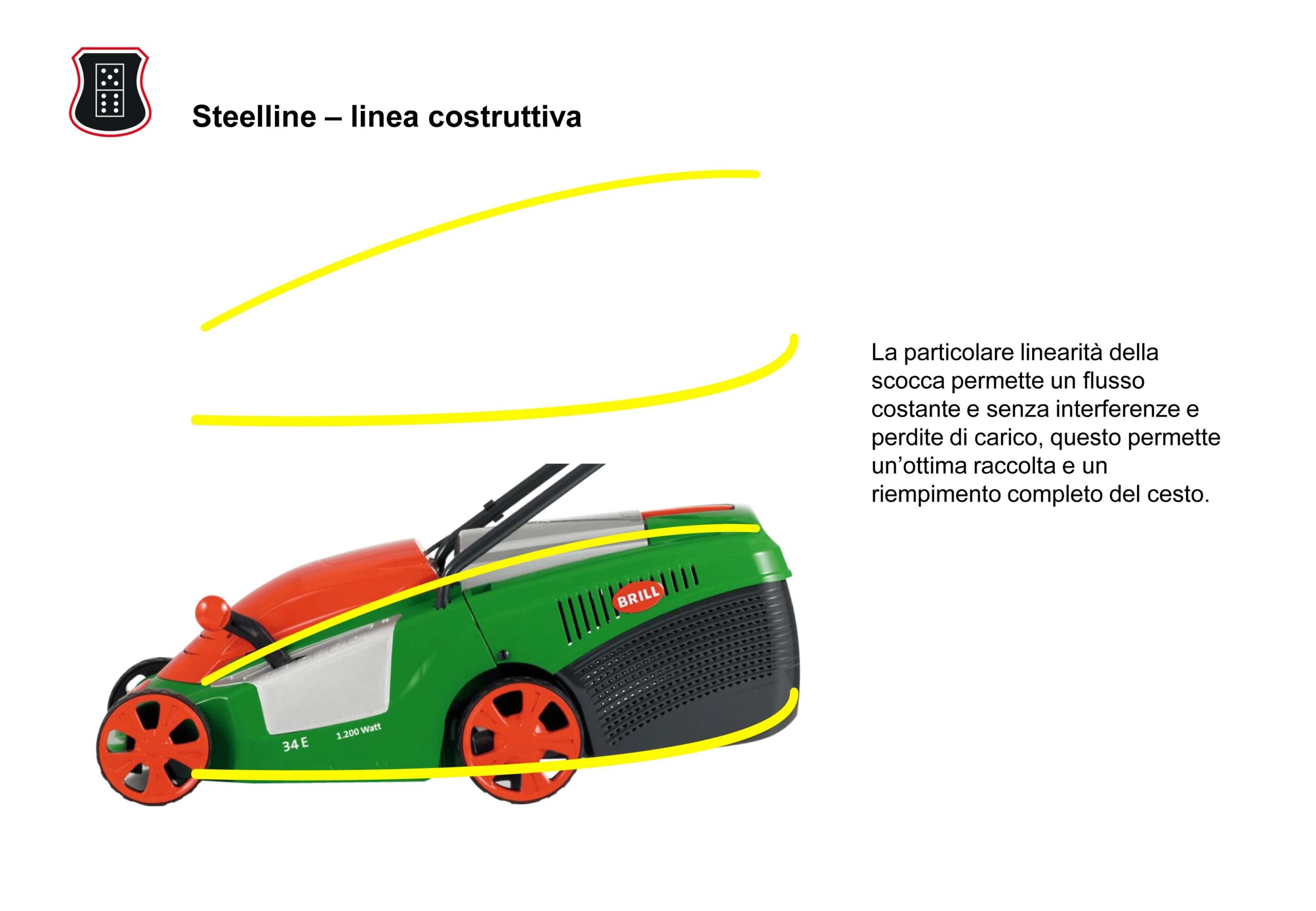 Tagliaerba elettrico BRILL mod. BASIC 34 E – 1200 Watt