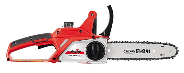 Motosega a Batteria al Litio 24 V – 4,0 Ah Grizzly AKS 2440 – Barra e Catena OREGON da 25 cm di taglio