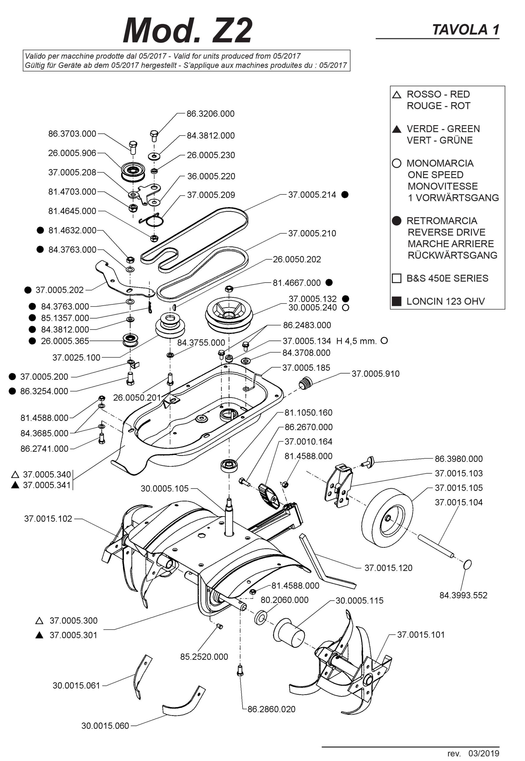 Motozappa Z 2 EUROSYSTEMS – motore a benzina B&S 450 E-SERIES – Made in Italy