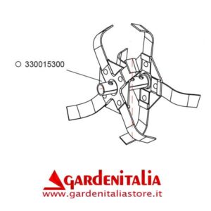 Fresa DESTRA - I^ e II^ Stella per motocoltivatore RTT2 Eurosystems